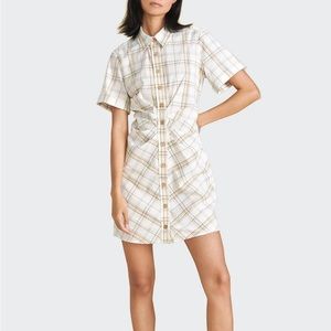 Veronica Beard Lora Plaid Shirt Dress Business Career Small Fitted